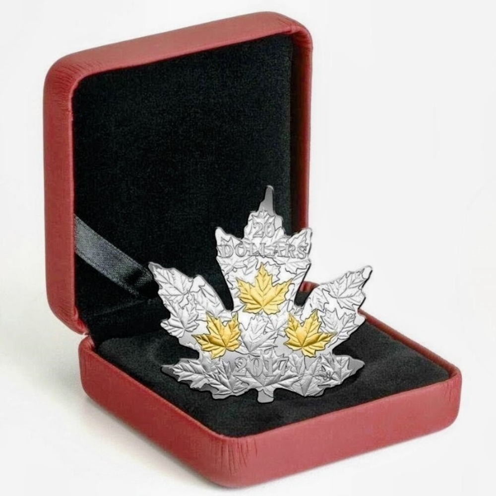 2017 $20 Pure Silver Maple Leaf-Shaped Coin from the Royal Canadian Mint